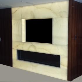 Backlit Custom Entertainment Center/Fireplace