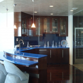 Back-lit Blue Bio-Glass